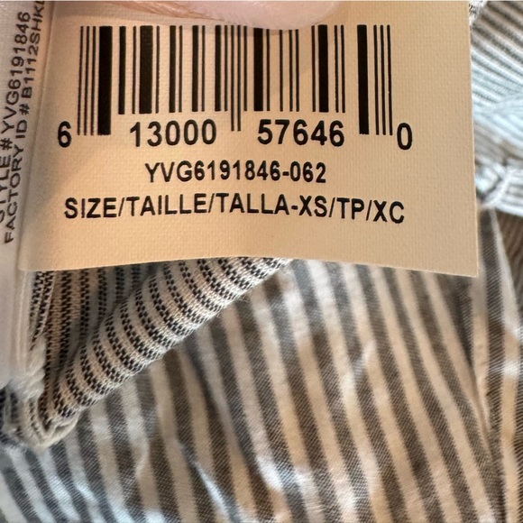 NWT BCBG grey combo pinstripe midi, curved hem dress size XS - Picture 12 of 13